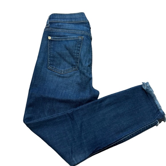 7 For All Mankind Jeans Women’s 26 Roxanne Ankle Distressed Raw Frayed Blue - Picture 3 of 11